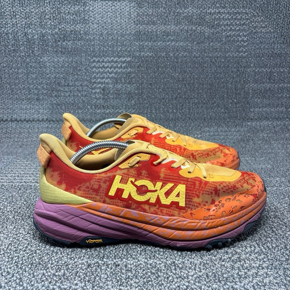 Hoka One One Speedgoat 6 Shoes Mens Size 10 2E Wide Orange Trail Running Shoes